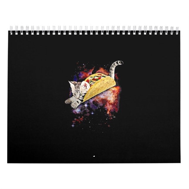 Crazy Space Taco Cat Funny Galaxy Geschenk Kalender (Titelbild)