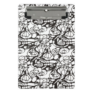 Crazy Spirals Lines schwarz II + Ihr Backgr. Idee Mini Klemmbrett
