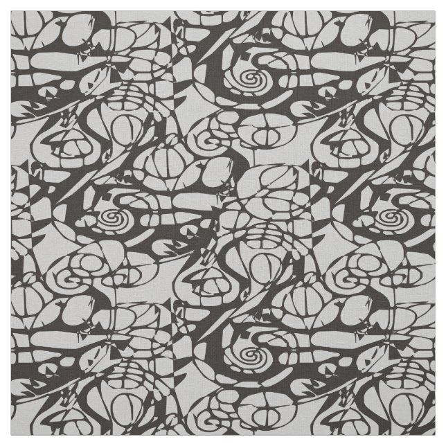 Crazy Spirals Lines schwarz II + Ihr Backgr. Idee Stoff (Muster)