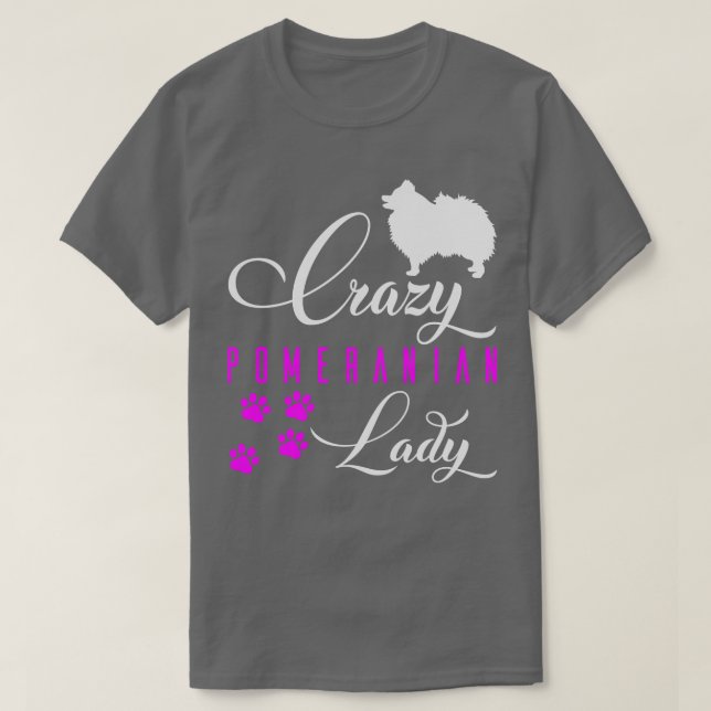 Crazy Spitz Lady Funny White Spitz Spitz T-Shirt (Design vorne)