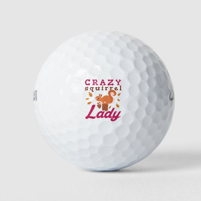 Crazy Squirrel Lady Golfball (Vorderseite)