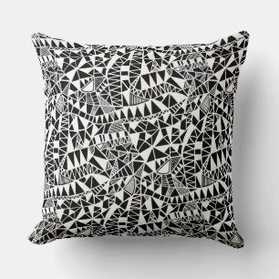 Crazy Structure Pattern 060423 - White on Black Kissen