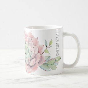 Crazy succulent Lady Tasse rosa Sukkulationen und