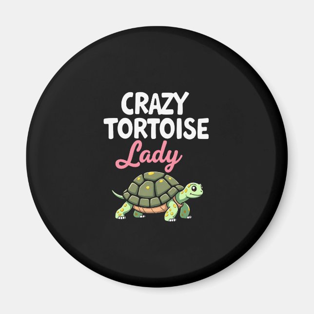 Crazy Tortoise Lady Tortoises Mama Frauen Schildkr Magnet (Vorne)