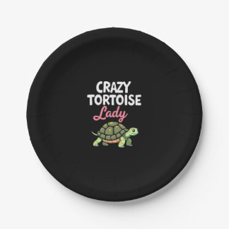 Crazy Tortoise Lady Tortoises Mama Frauen Schildkr Pappteller
