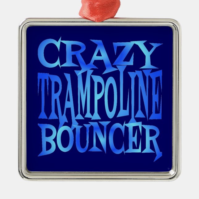 Crazy Trampoline Bouncer Ornament Aus Metall (Vorne)