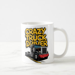 "Crazy Truck Driver Vintag Graphic Kaffeetasse