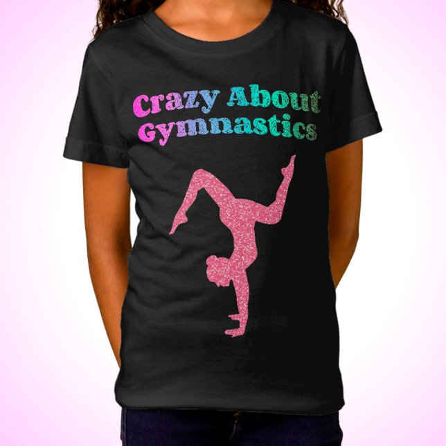 Crazy über Gymnastik Handstand gestörter Schriftar T-Shirt (Von Creator hochgeladen)