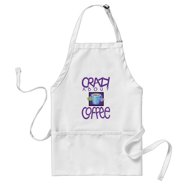 Crazy über Kaffee lila Schürze (Vorne)