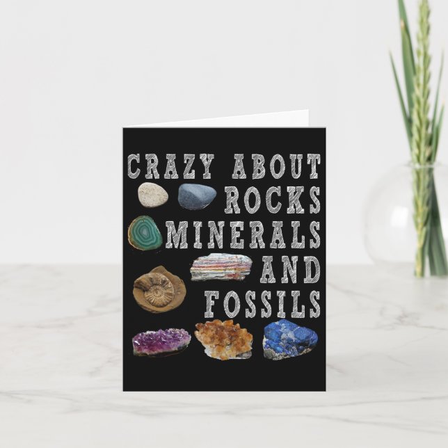Crazy über Rocks Minerals Fossils Lehrer Student Karte (Vorderseite)