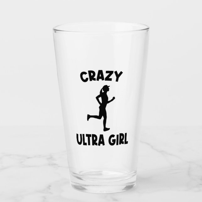 Crazy Ultra Running Girl Glas (Vorderseite)