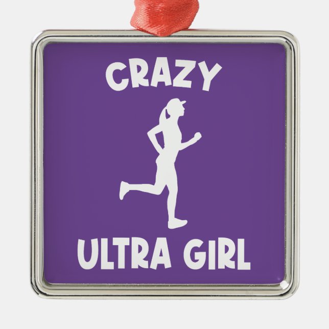 Crazy Ultra Running Girl Ornament Aus Metall (Vorne)