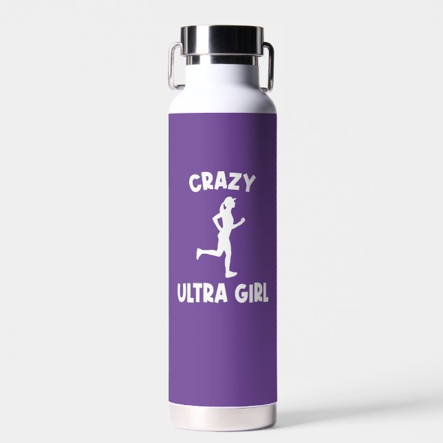 Crazy Ultra Running Girl Trinkflasche (Vorne)