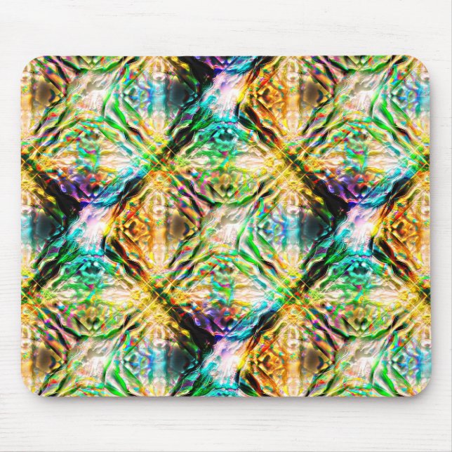 Crazy verbrannte bunt Textur, abstrakte Quadrate Mousepad (Vorne)