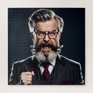 Crazy verrückter Professor mit Bart Puzzle