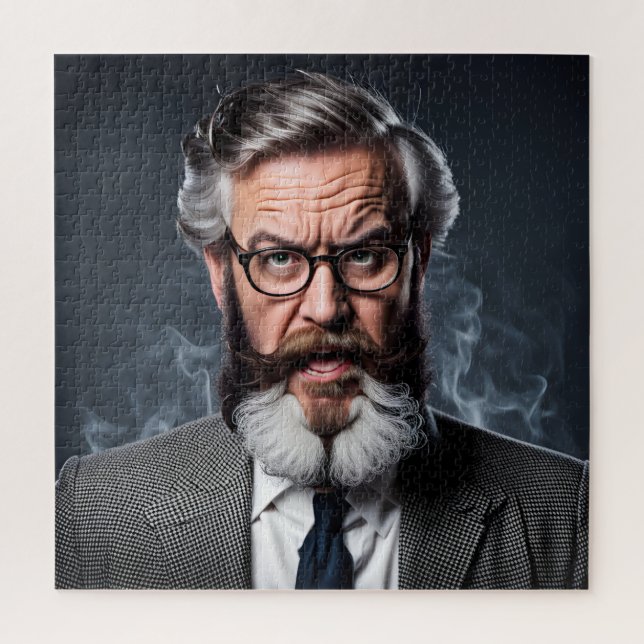 Crazy verrückter Professor mit Bart Puzzle (Vertikal)
