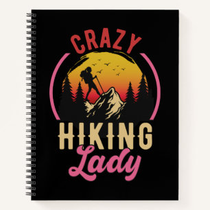 Crazy Wanderdame, Frauengebirge Lieben Wandern Notizbuch