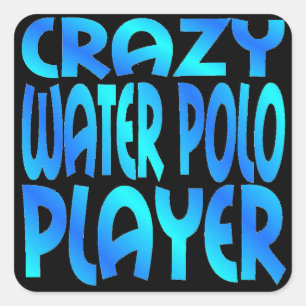 Crazy Water Polo Player Quadratischer Aufkleber