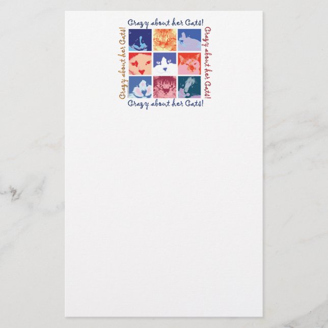 Crazy wegen ihrer Katzen! Briefpapier (Vorderseite)