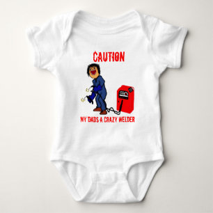 Crazy Welder Vater Cartoon Baby Strampler