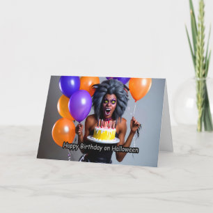 Crazy Werewolf Woman - Halloween Geburtstag Feiertagskarte
