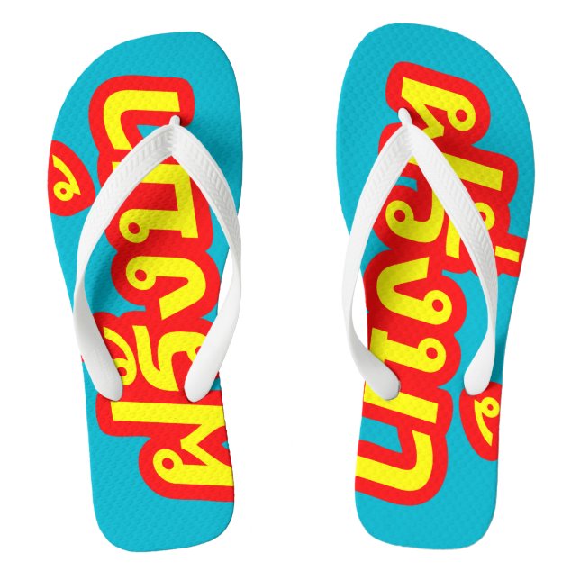 Crazy Westerner ♦ Farang Ba in thailändischer Spra Flip Flops (Fußbett)