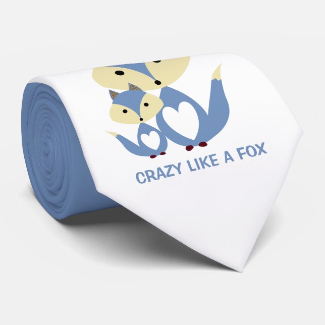 Crazy wie ein Fuchs, Blue Fox Burlap Krawatte (Gerollt)