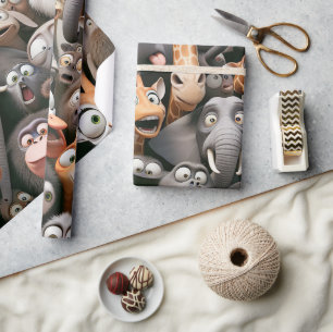 Crazy Wildlife Group Geschenkpapier