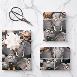 Crazy Wildlife Group Geschenkpapier Set