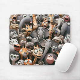 Crazy Wildlife Group Mousepad
