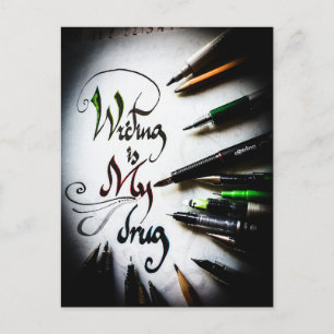 Crazy Writer Manifesto Postkarte