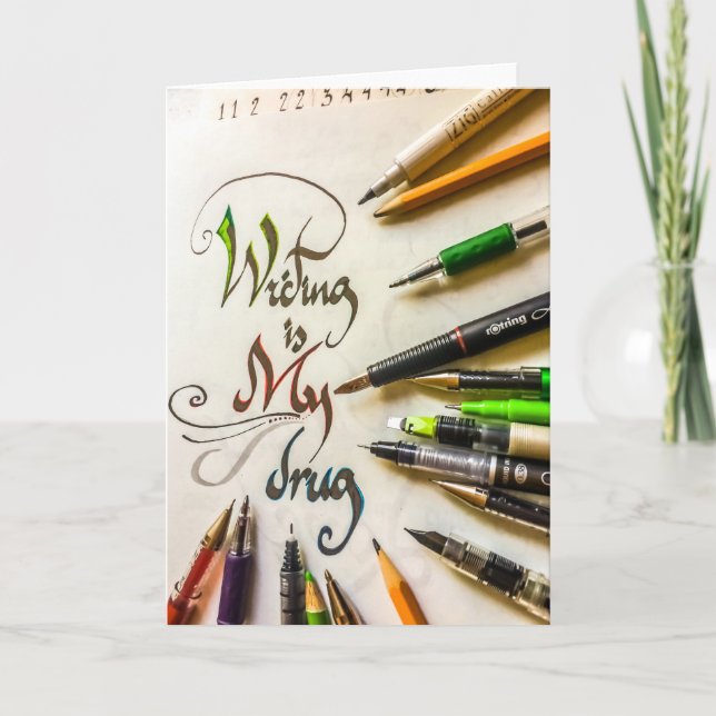 Crazy Writer manifesto Stifte und Stifte Karte (Vorderseite)