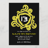 Crazy Yellow & Black Arrows Geburtstagseinladungen