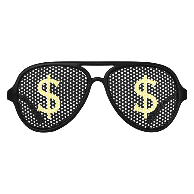 Crazy Yellow Dollars Shopping Stone Sonnenbrille (Vorderseite)