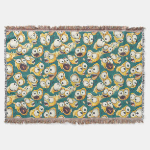 Crazy Yellow Monster Teal Halloween Decke