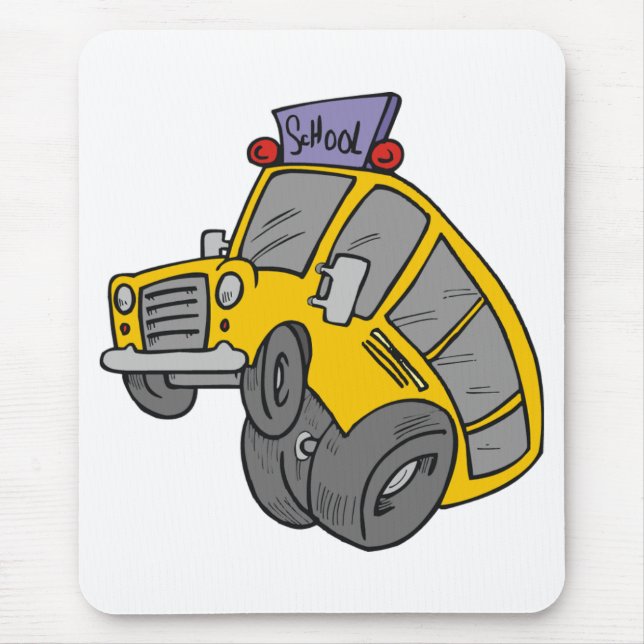 Crazy Yellow School Bus Mousepad (Vorne)