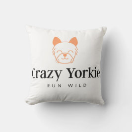 Crazy Yorkie 16 Zoll x 16 Zoll Schnürsenkel Kissen
