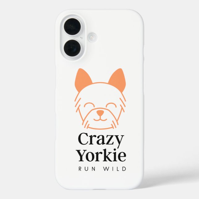 Crazy Yorkie Case-Mate iPhone Hülle (Rückseite)
