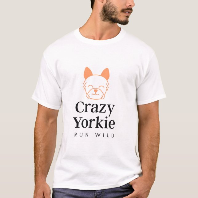 Crazy Yorkie Herren Basic T-Shirt (Vorderseite)
