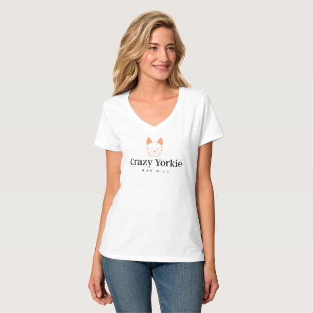 Crazy Yorkie Premium Women's Bella Leinwand T - Sh T-Shirt (Vorderseite Vollansicht)