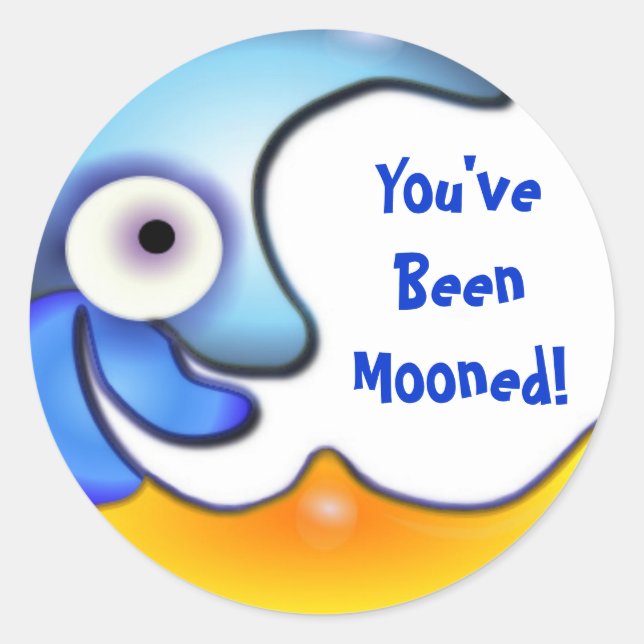 Crazy "You have been Mooned" Cartoon Sticker (Vorderseite)