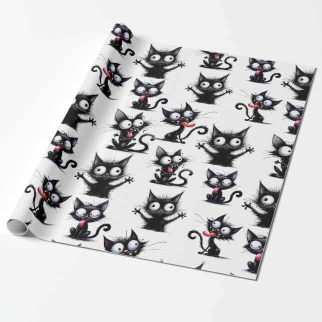 CrazyCats Wrapping Paper Geschenkpapier (Ungerollt)