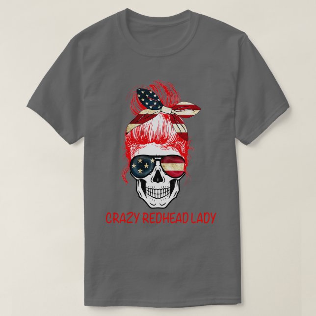 CrazyRedheadLadySkull T-Shirt (Design vorne)
