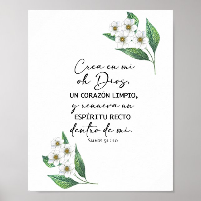 Crea en mi oh Dios, salmos 51 Póster Poster (Vorne)