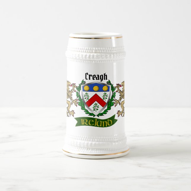 Creagh Irish Shield Personalisiert Bierglas (Mittel)