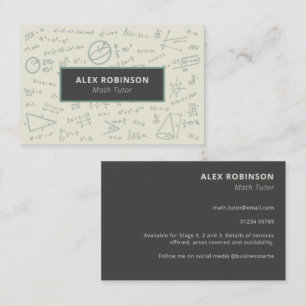 Cream Algebra Math Tutor Visitenkarte