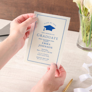 Cream and Blue Vintag Elegant Graduation Party
