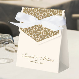 Cream and Gold Pattern Wedding Geschenkschachtel