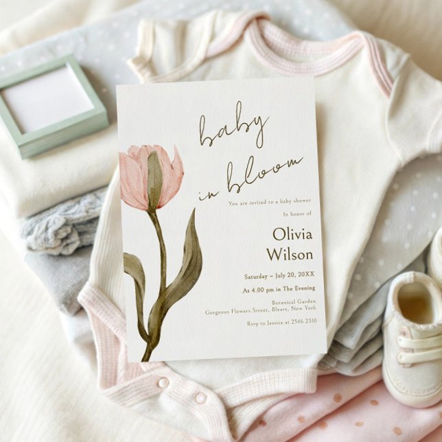 Cream and Pink Watercolor Einladung (Von Creator hochgeladen)