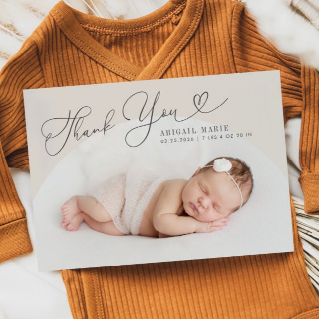 Cream Arch Frame Dankeschön an die Geburtserklärun Ankündigung (Von Creator hochgeladen)